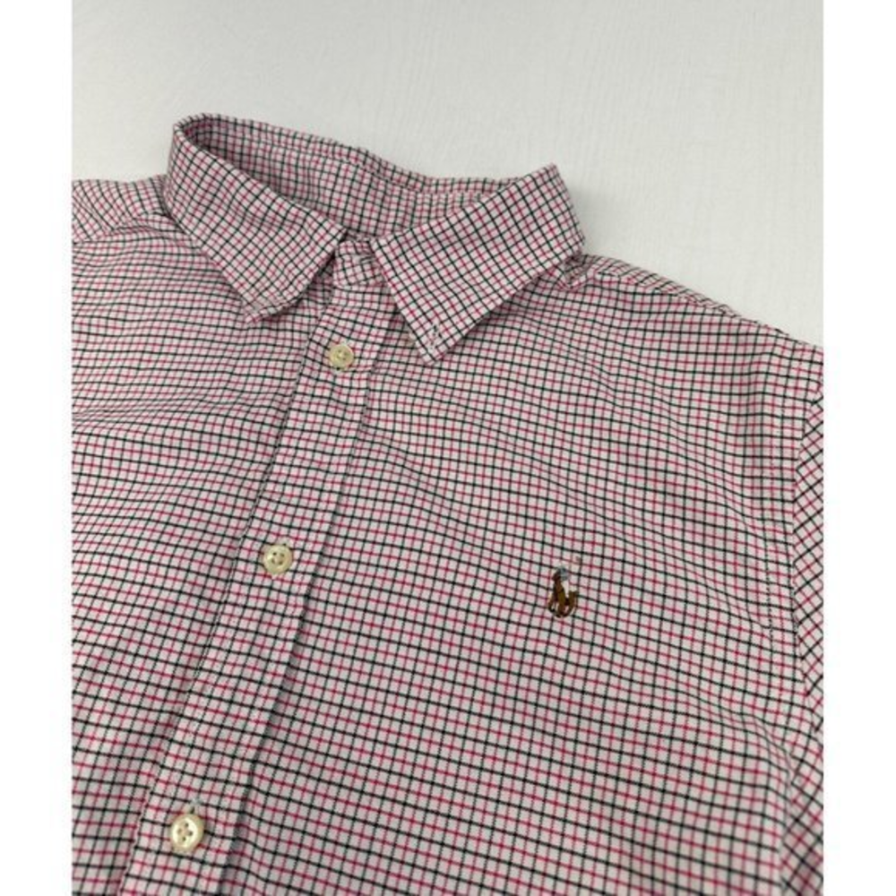 Polo Ralph Lauren‎ Button Down Shirt Red/Black/White Plaid XL 18-20 Youth Boys